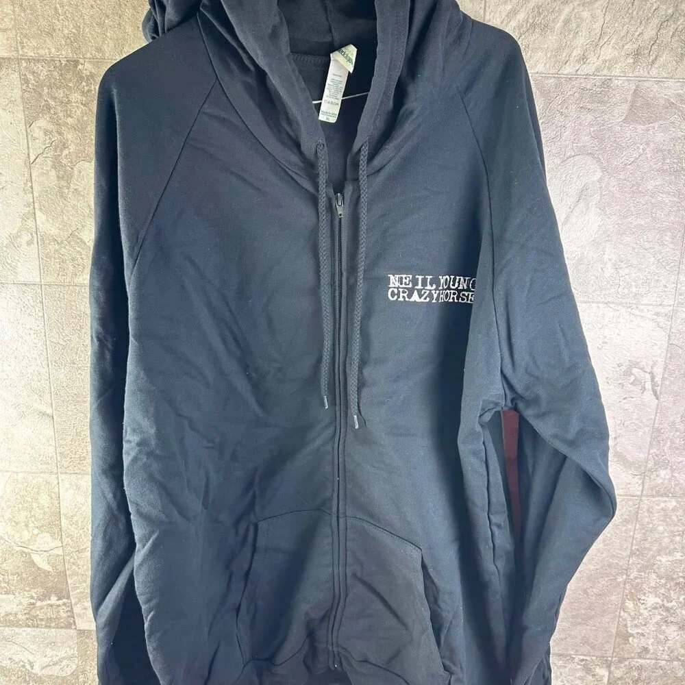 Neil Young Crazy Horse Zip Up Hoodie Love Earth Tour 2024 Official Merch - Picture 1 of 2
